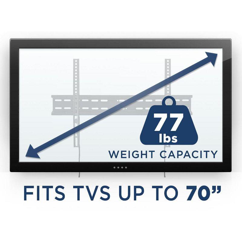 Mount-it Black Fixed Wall Mount for Holds up to 77 lbs