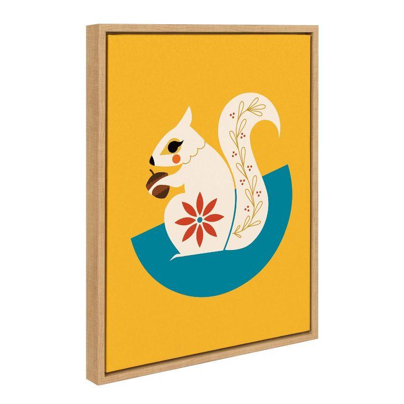 Kate & Laurel All Things Decor 18"x24" Sylvie White Squirrel Framed Canvas Wall Art by Amber Leaders Designs: Mid-Century Modern