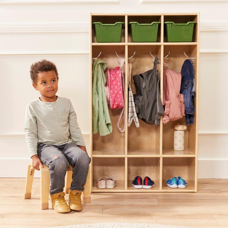 ECR4Kids Streamline 3-Section Coat Locker, Classroom Furniture