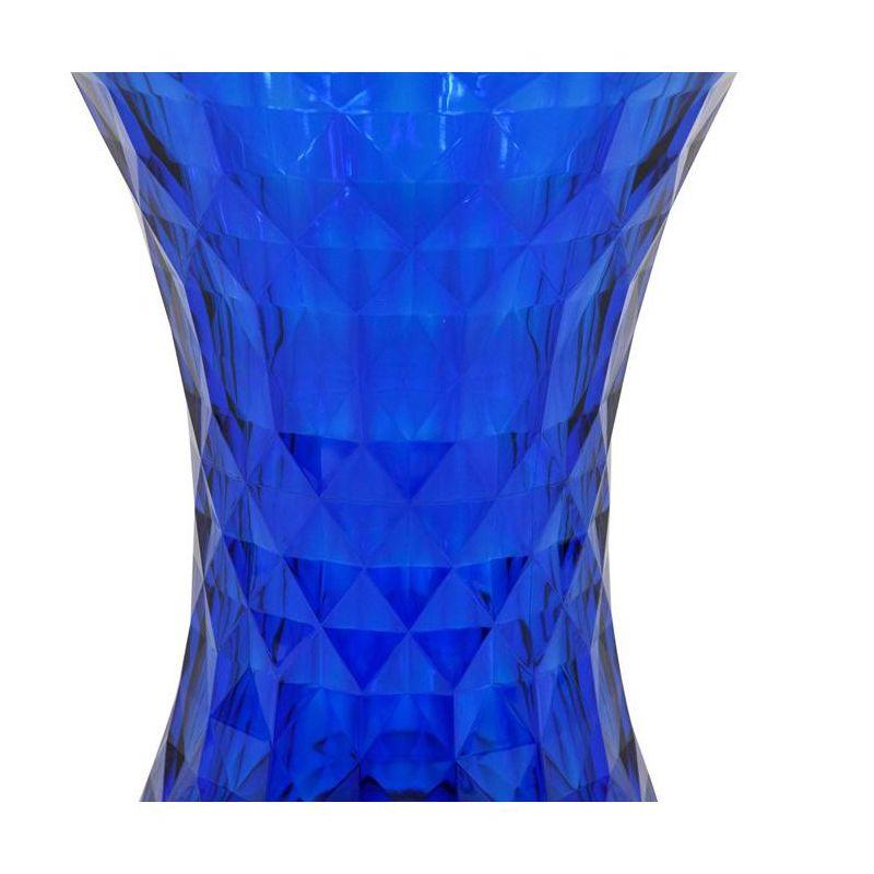 LeisureMod Vanity Modern Stool/Side Table, Transparent Blue
