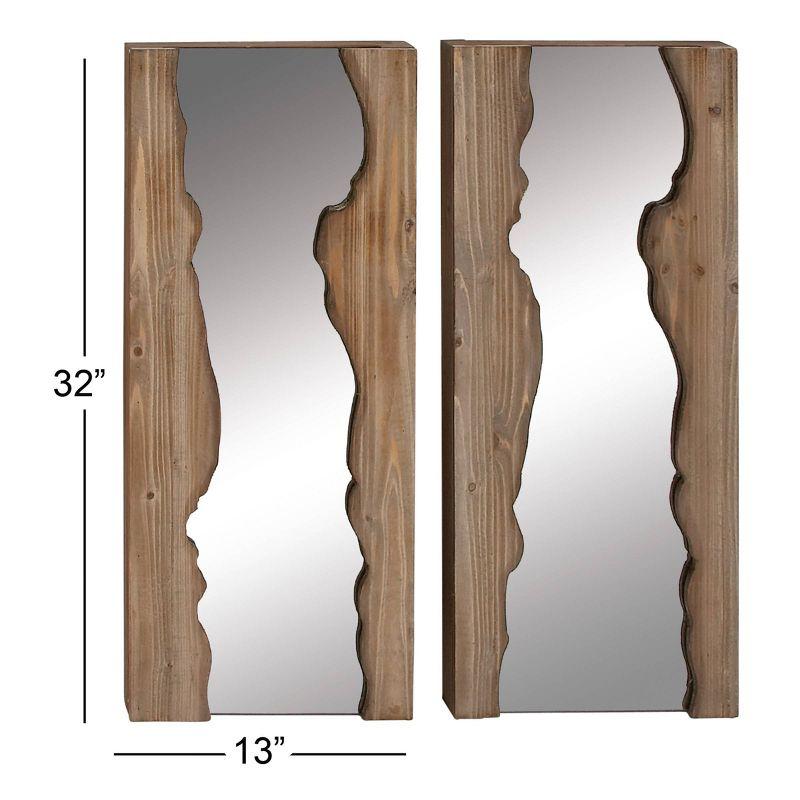 Helgeson Brown Wood Handmade Live Edge Wall Mirror 14"W, 31"H