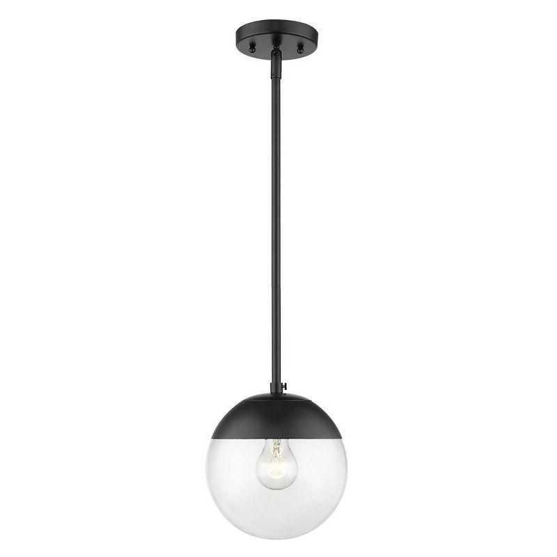 Modern Black Mini Globe Pendant with Clear Glass