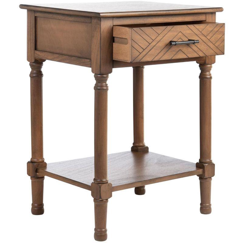 Peyton 1 Drawer Accent Table - Brown - Safavieh