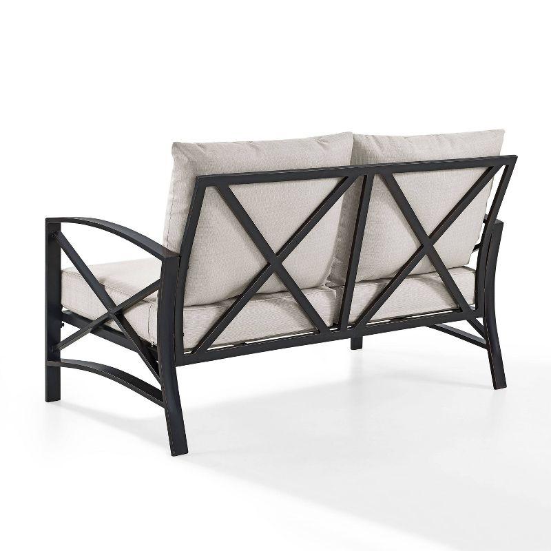 Kaplan Outdoor Metal Loveseat - Oatmeal/Bronze - Crosley