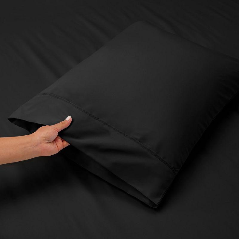 Nestl Extra Deep Pocket 4 Piece Sheet Sets, Queen Size Deep Pocket Sheets - Black