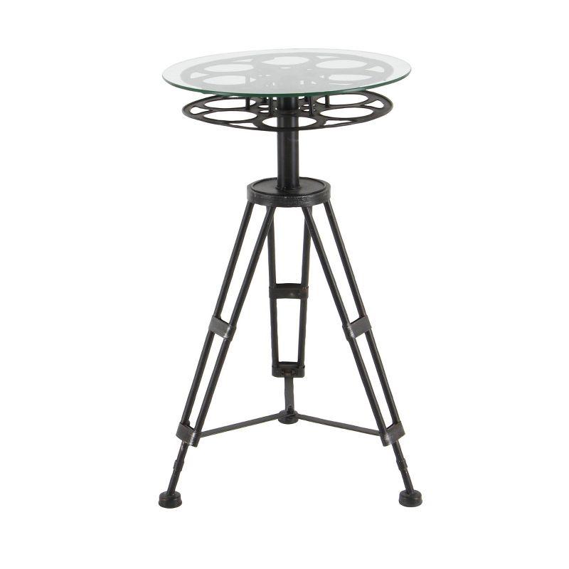 Eclectic Glass and Metal Accent Table Black - Olivia & May