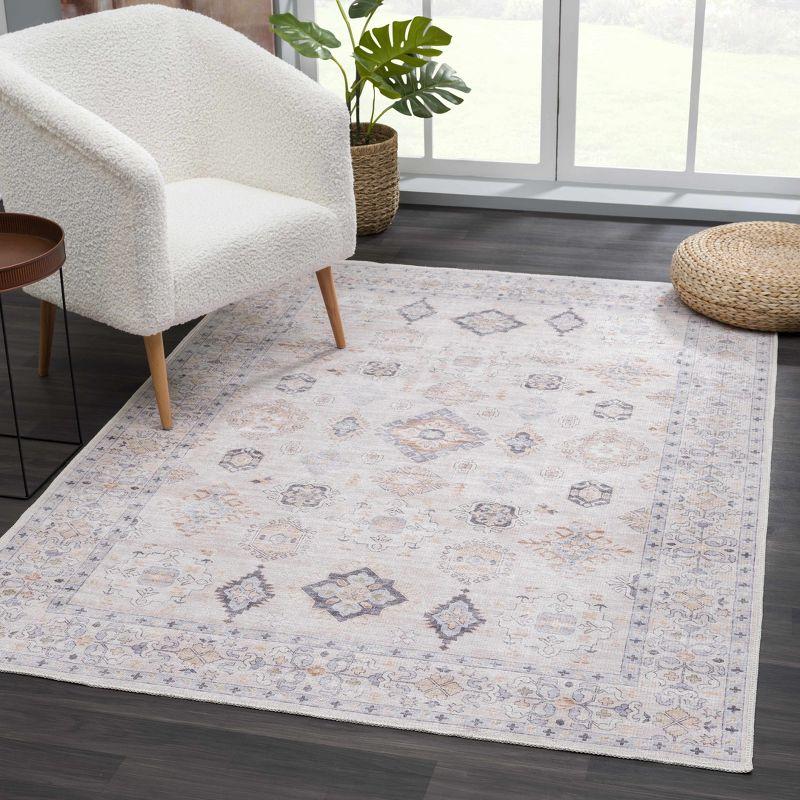 Hauteloom Beige Beckett Vintage Washable Area Rug