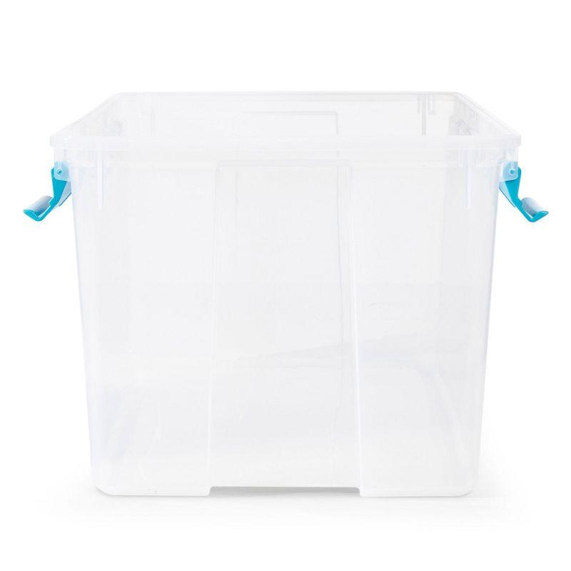 54 Quart Clear Plastic Stackable Storage Bins with Latch Lids