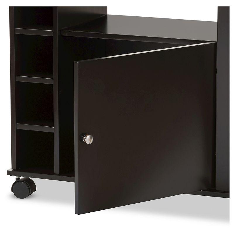 Ontario Modern & Contemporary Dark Brown Wood Modern Dry Bar & Wine Cabinet - Baxton Studio