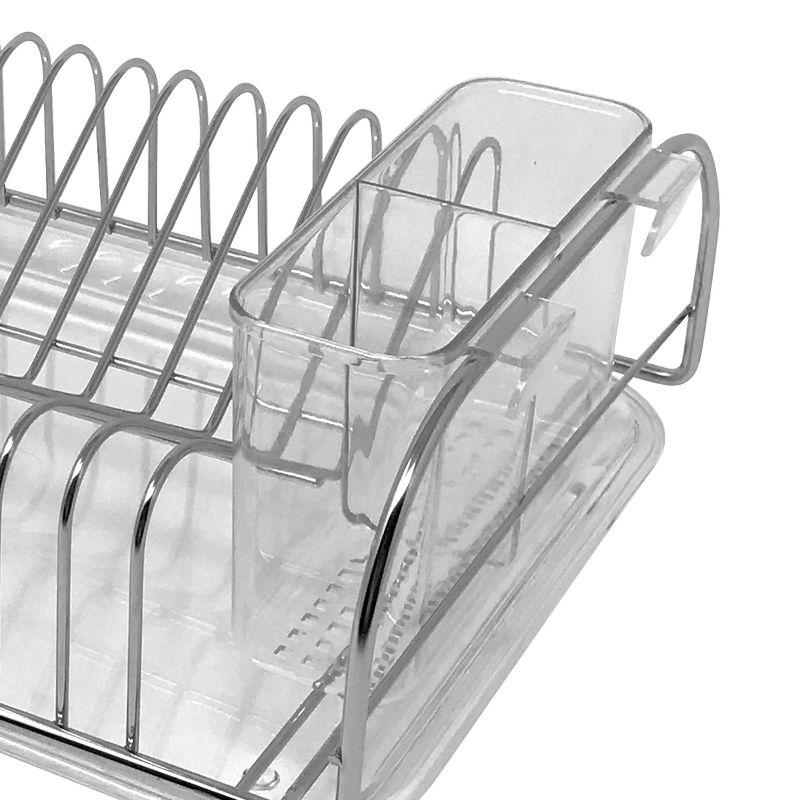 Better Houseware 3-Piece Compact Dish Drainer Set in Silver