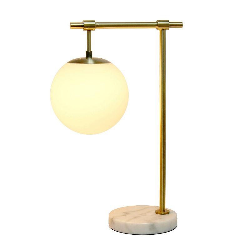 21" Studio Loft Globe Shade Table Desk Lamp Antique Brass Finish - Lalia Home: Mid-Century Modern, UL Listed, No Assembly Required