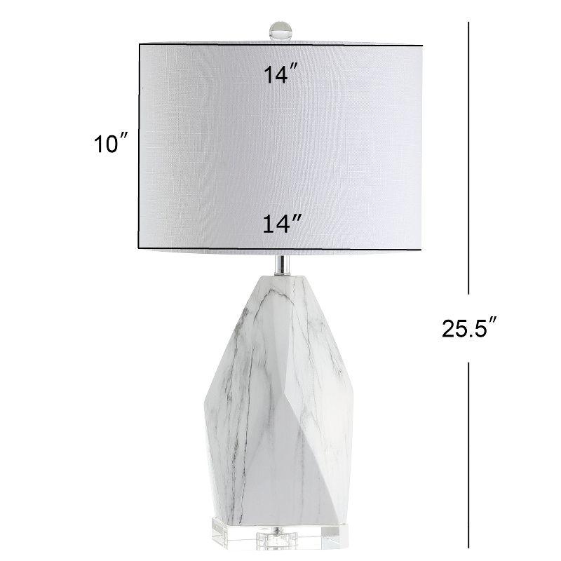 Oslo 25.5" White Ceramic Marble Crystal LED Table Lamp