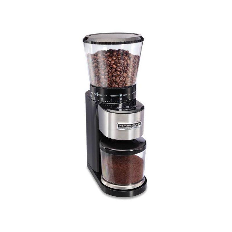 Hamilton Beach Pro Burr Grinder 80405: Electric Coffee Bean Grinder, Variable Settings, 12 Cup Capacity, Black