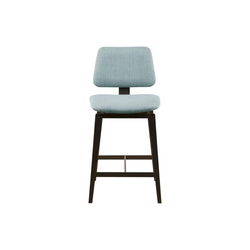 Ink+Ivy 25" Rogue Armless 360 Degree Swivel Counter Height Barstool Dusty Blue: Contemporary Design, Metal Legs, Foam Fill