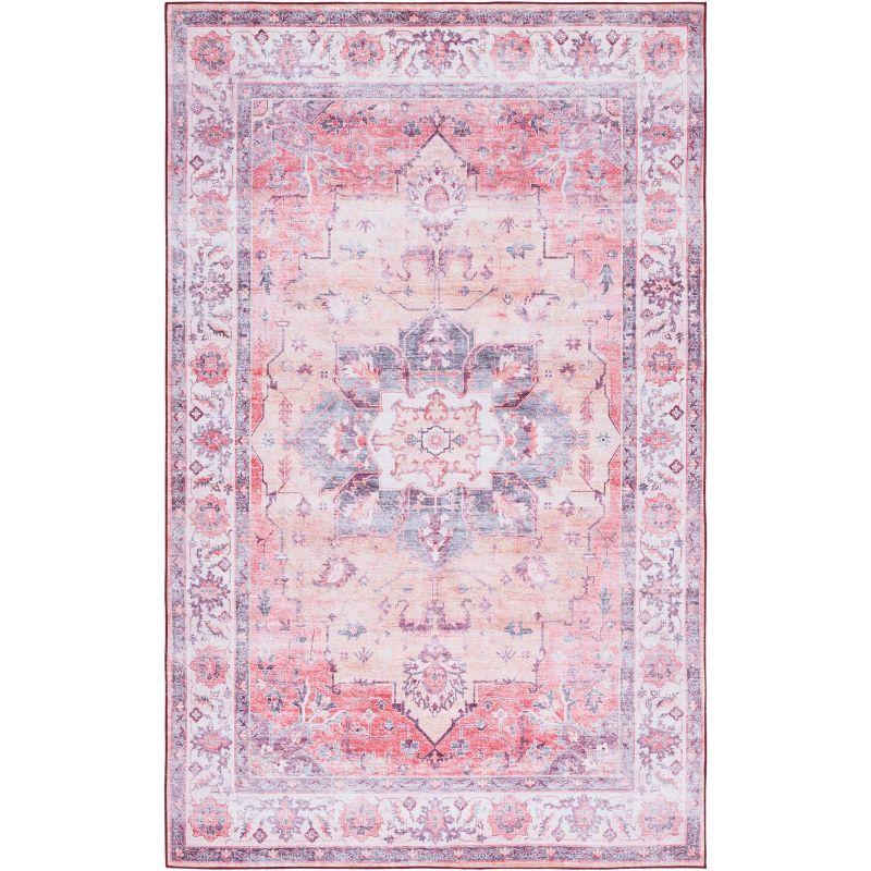 Tucson TSN163 Power Loomed Machine Washable Area Rug - Rust/Beige - 8'x10' - Safavieh.