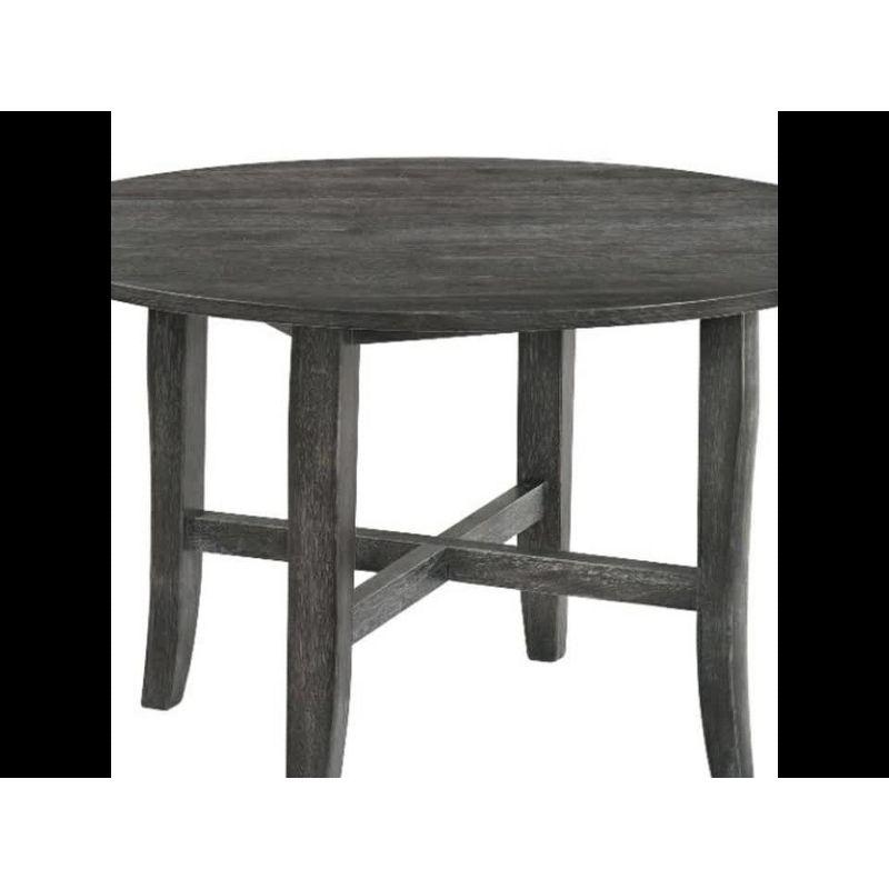 Gray Round Reclaimed Wood Farmhouse Dining Table