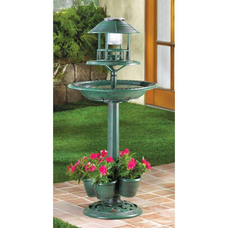 17" Verdigris Garden Centerpiece Bird Feeder Green - Zingz & Thingz: Freestanding, Non-Toxic, No Assembly Required