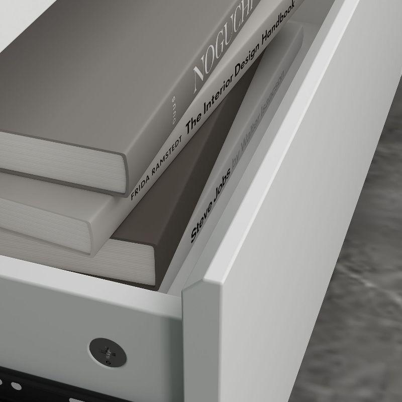 FUFU&GAGA White Modern Dresser for Bedroom 9 Drawers Wood Chest of Drawers