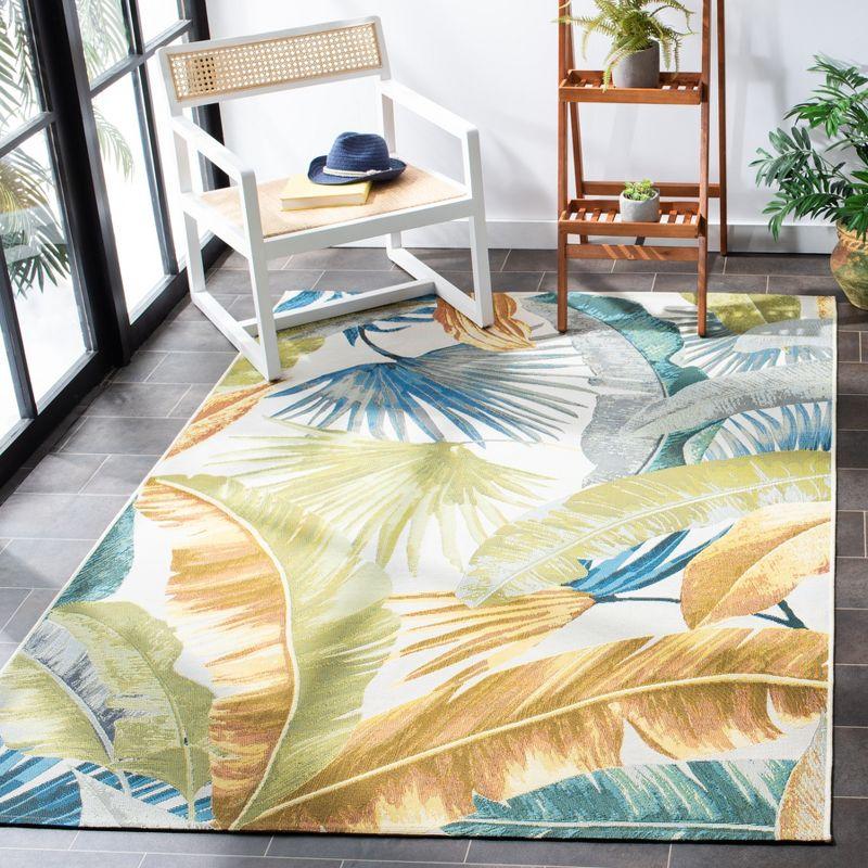 Multicolor 5'3" Square Synthetic Flat Woven Reversible Area Rug