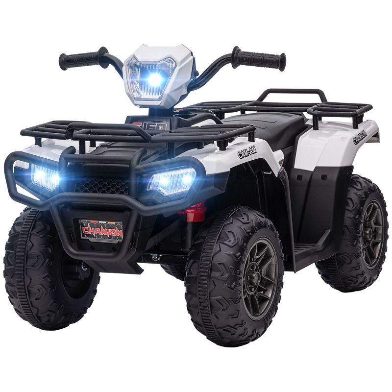 Aosom 12V Kids ATV Battery-Operated with AUX Port & USB, Kids 4 Wheeler with Tough Wear-Resistant Tread, Electric Four Wheeler Kids Ride on Car