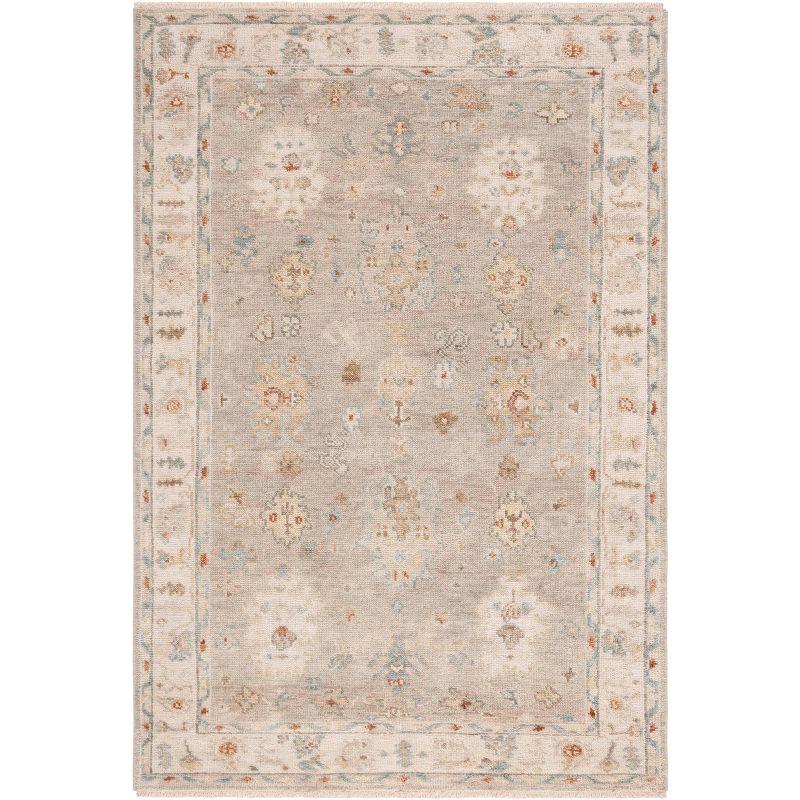 Gray Hand-Knotted Wool 6' x 9' Area Rug