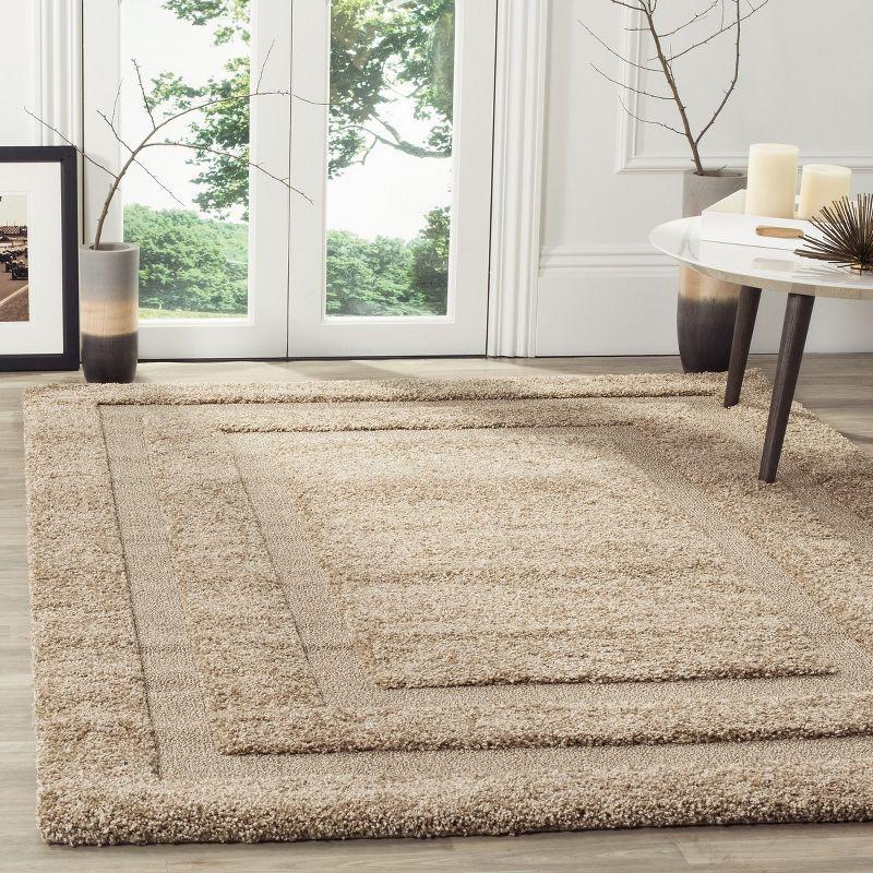 Florida Shag SG454 Power Loomed Indoor Area Rug - Beige/Beige - 6'x9' - Safavieh.