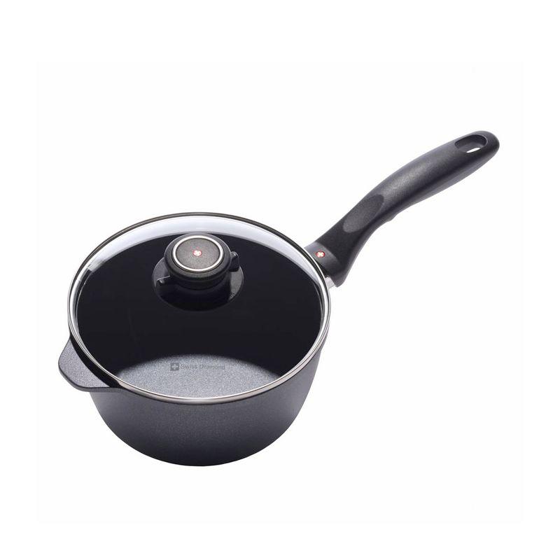 Swiss Diamond 2.2 Quart Nonstick Aluminum Saucepan with Lid