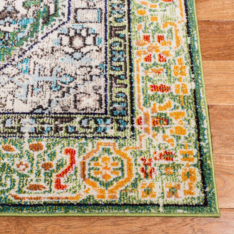 Madison MAD474 Power Loomed Indoor Accent Rug - Green/Turquoise - 3'x3' - Safavieh