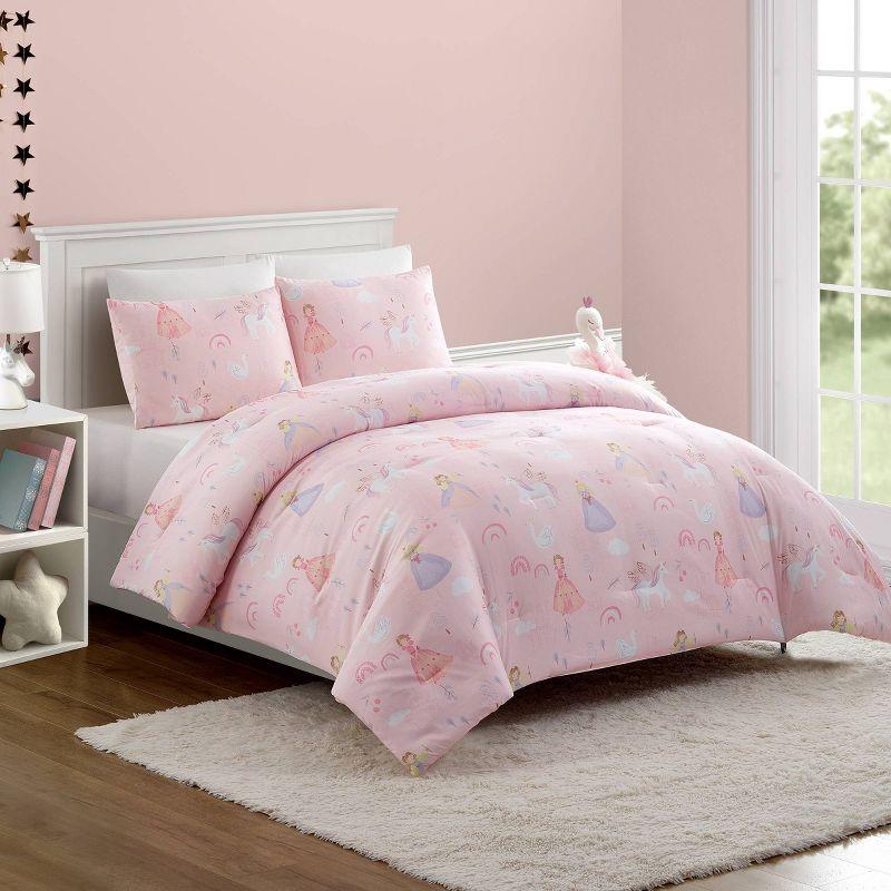 Fairytale Princess Pink Microfiber Full Comforter Set