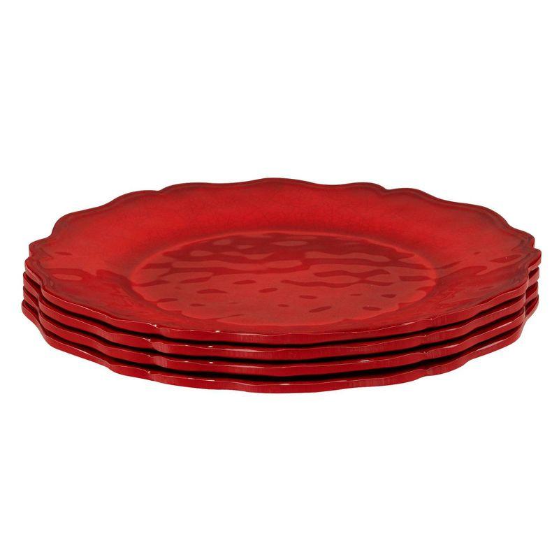 Red Crackle Set of 4 Dinner Plate 11" (Set of 4)