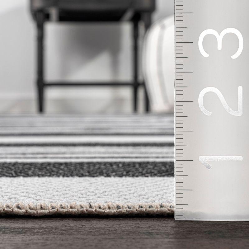 Nuloom Lena Pet Friendly Machine Washable Striped Area Rug, 3' x 5', Charcoal