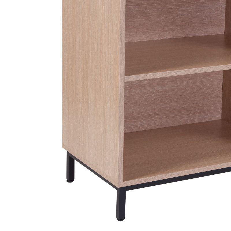 Flash Furniture Dudley 4 Shelf 29.5"H Open Bookcase Storage in Oak Wood Grain Finish