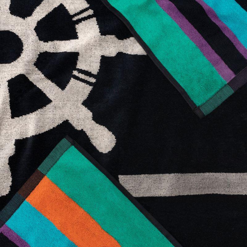 Nautical Wheel Oversized 35" x 67" Cotton Beach Towel, Midnight Blue - Blue Nile Mills