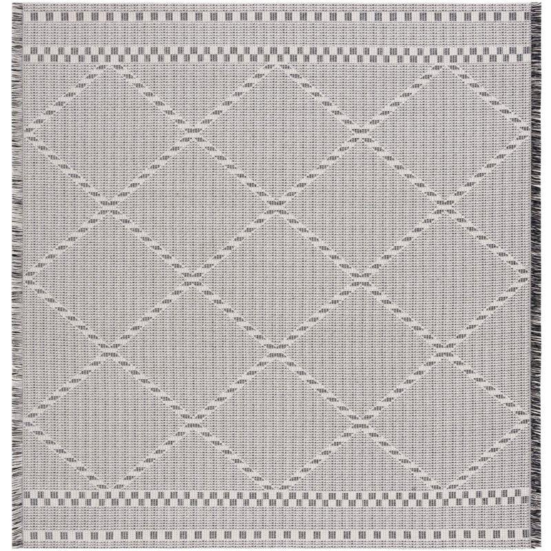 Augustine AGT508 Machine Made Indoor Area Rug - Ivory/Black - 6'-4"x6'-4" - Safavieh