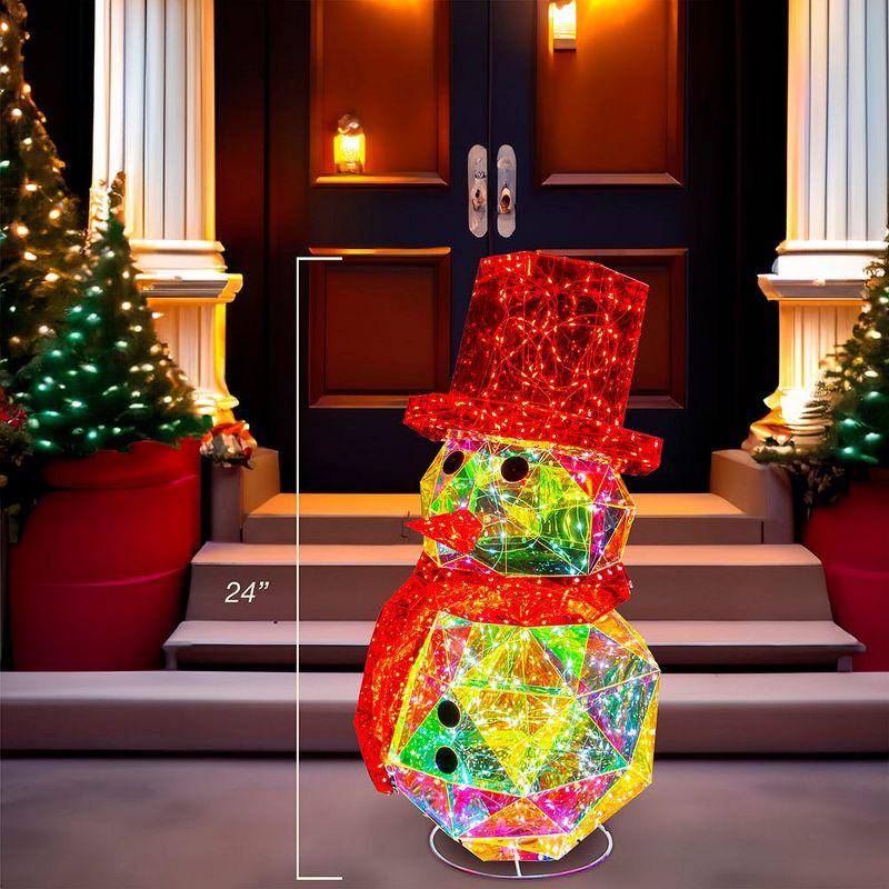 Kurt Adler Kurt Adler Iridescent Lit Snowman Indoor or Outdoor Christmas Decoration, 24in