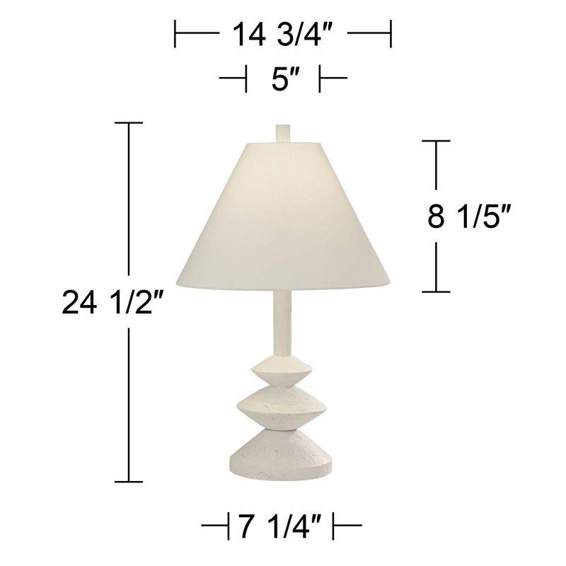 360 Lighting Ashely 24 1/2" High Mid Century Modern Accent Table Lamps Set of 2 White Finish Living Room Bedroom Bedside Nightstand House Office