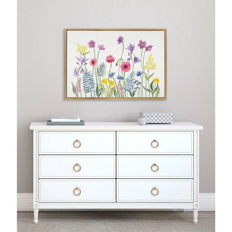 23" x 33" Sylvie Wildflorals by Patricia Shaw Framed Wall Canvas - Kate & Laurel All Things Decor