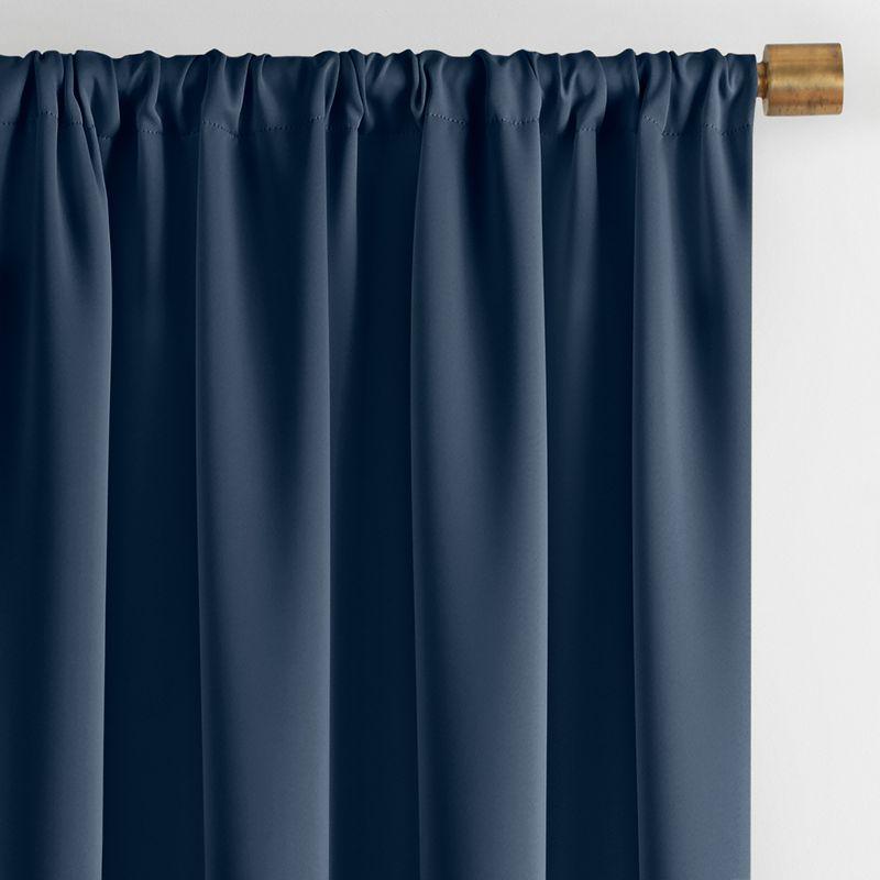 Navy Extra Wide Blackout Polyester Window Curtain Panel