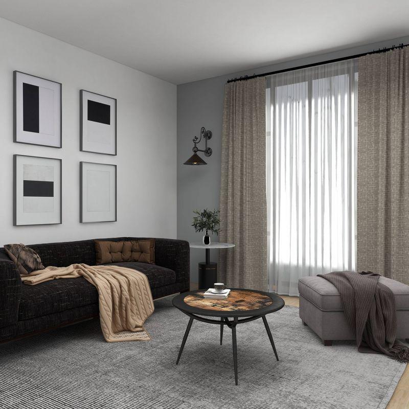 Wood and Iron Coffee Table Gray - Olivia & May: Mid-Century Modern, Oil Rubbed Finish, Tapered Legs