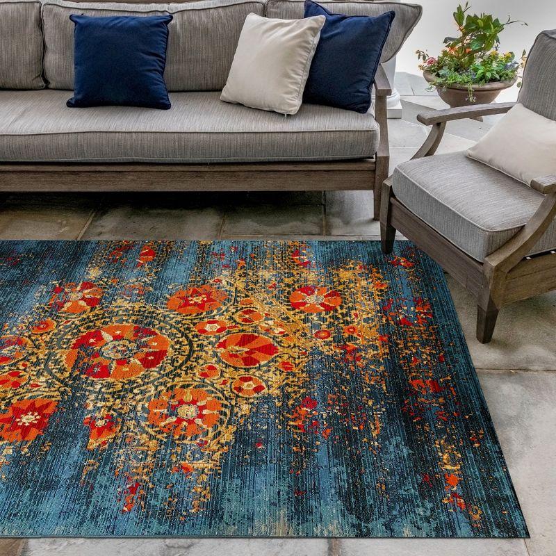 Liora Manne Marina Suzanie Indoor/Outdoor Area Rug Blue 3'11" x 5'10"