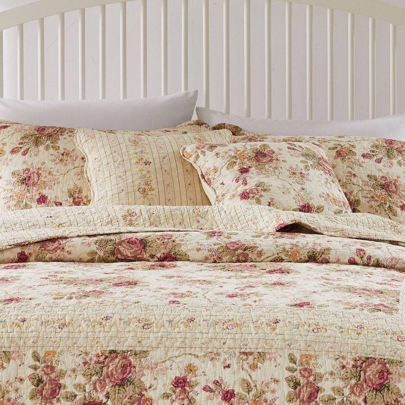Antique Rose Cotton Throw Pillow Set (Set of 2)