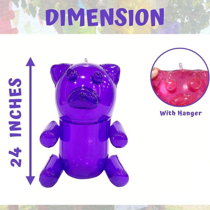 4E's Novelty 2 Pack Inflatable Gummy Bears - 24'' Large Fun Gummy Bear Party Decorations, Colorful Gummy Bear Decor, Perfect Gummy Bear Party Favors