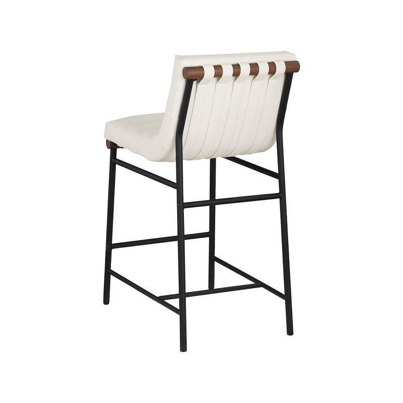 Meridian Furniture,Burke Cream Vegan Leather Counter Stool
