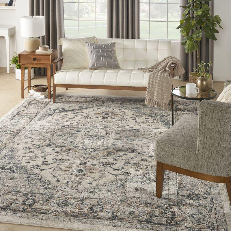 Nourison Concerto Center Medallion Indoor Rug Ivory Grey 8'10" x 11'10"