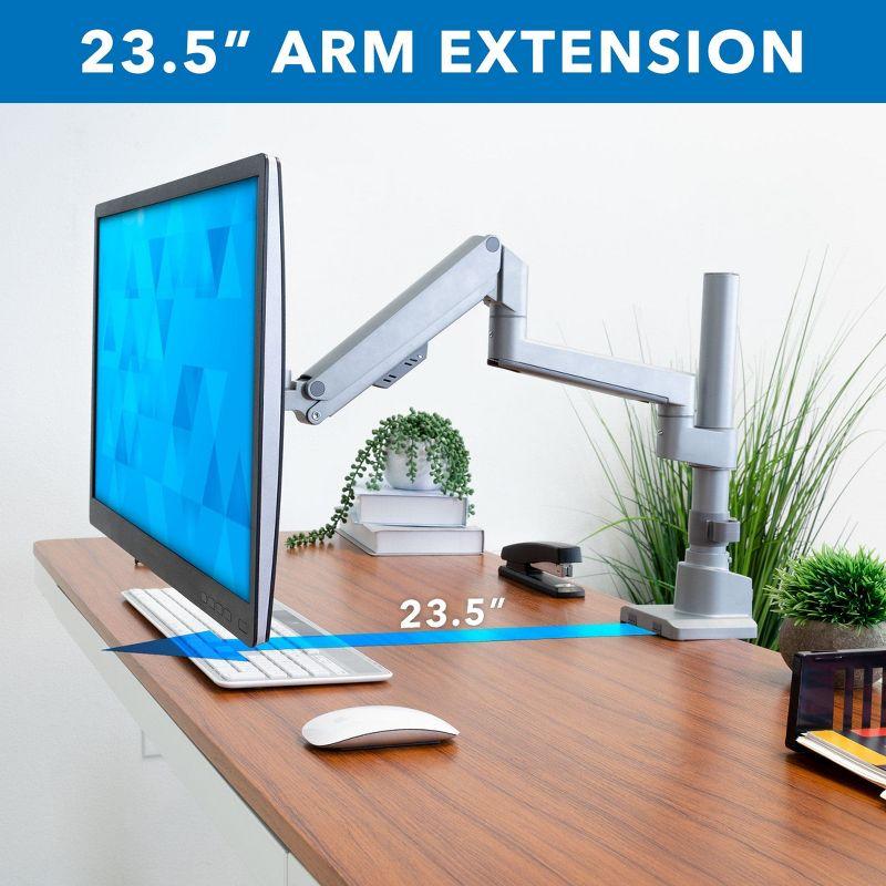 Mount-It! Full Motion Single Monitor Desk Mount, Height Adjustable with Gas Spring Arm