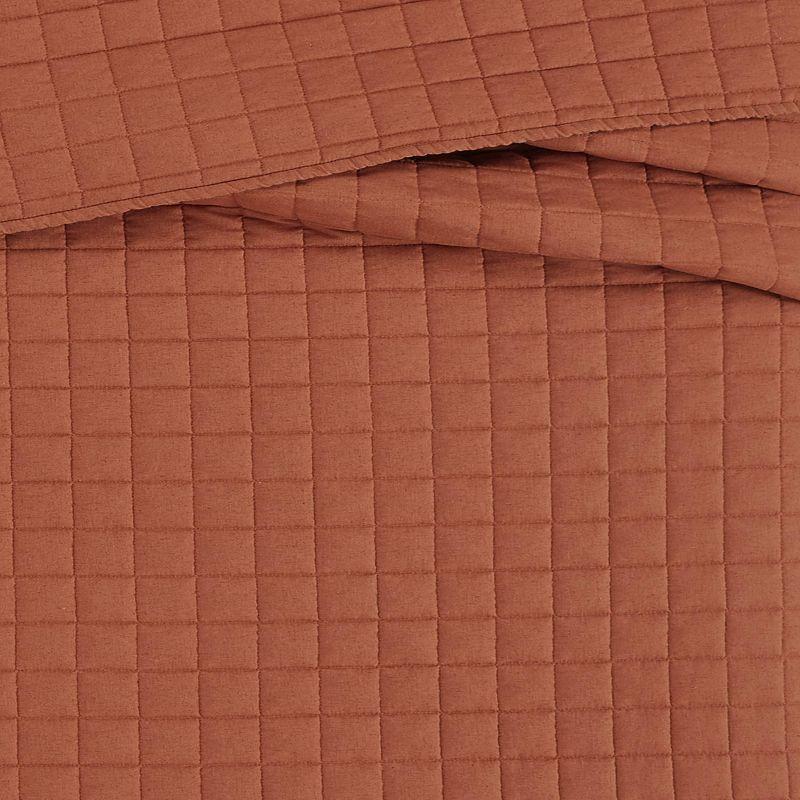 Brooklyn Loom 3pc King Flax Linen Quilts Rust/Orange