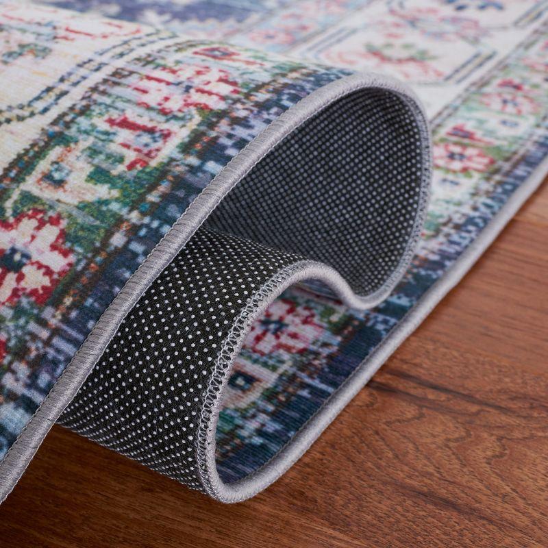 Tucson TSN196 Power Loomed Machine Washable Area Rug - Navy/Beige - 6'x6' - Safavieh.