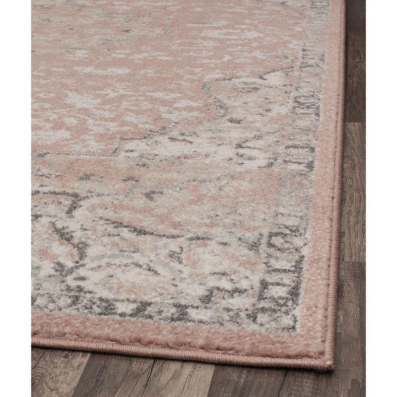 Hailey Pink Amaranth Bedroom Rug - Persian Inspired Rug for Living Room, Trendy Pink Floor Decor, Soft Area Rug, 5'x7'