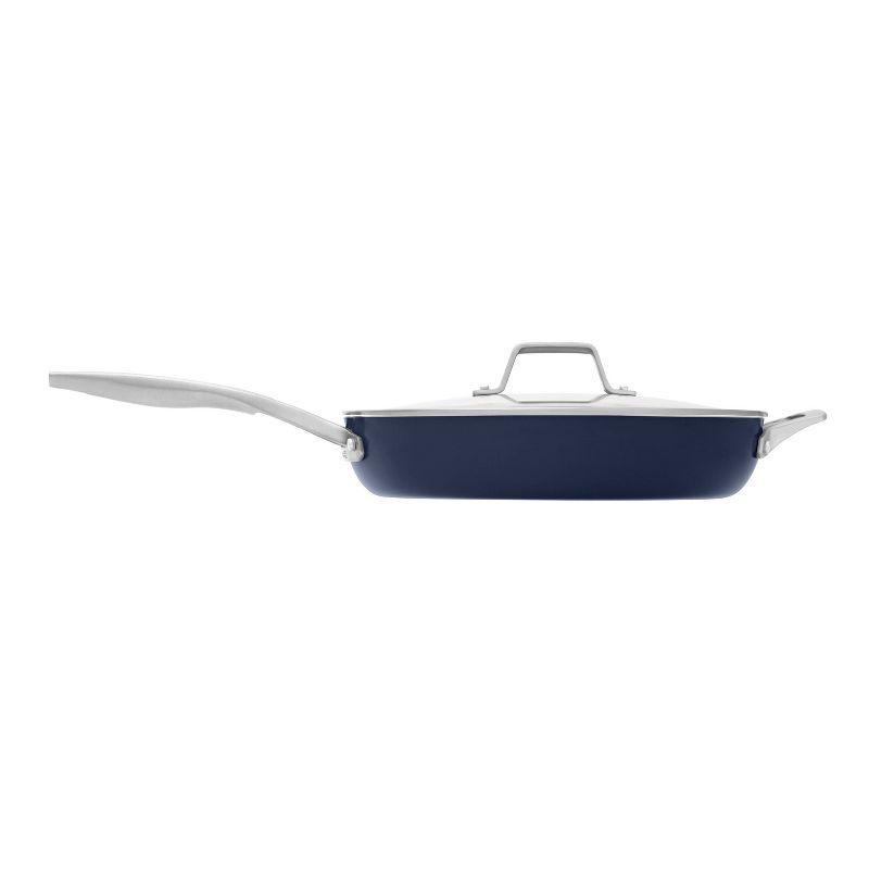 Calphalon  Premier Ceramic Nonstick 12" Frying Pan with Lid, Midnight Blue