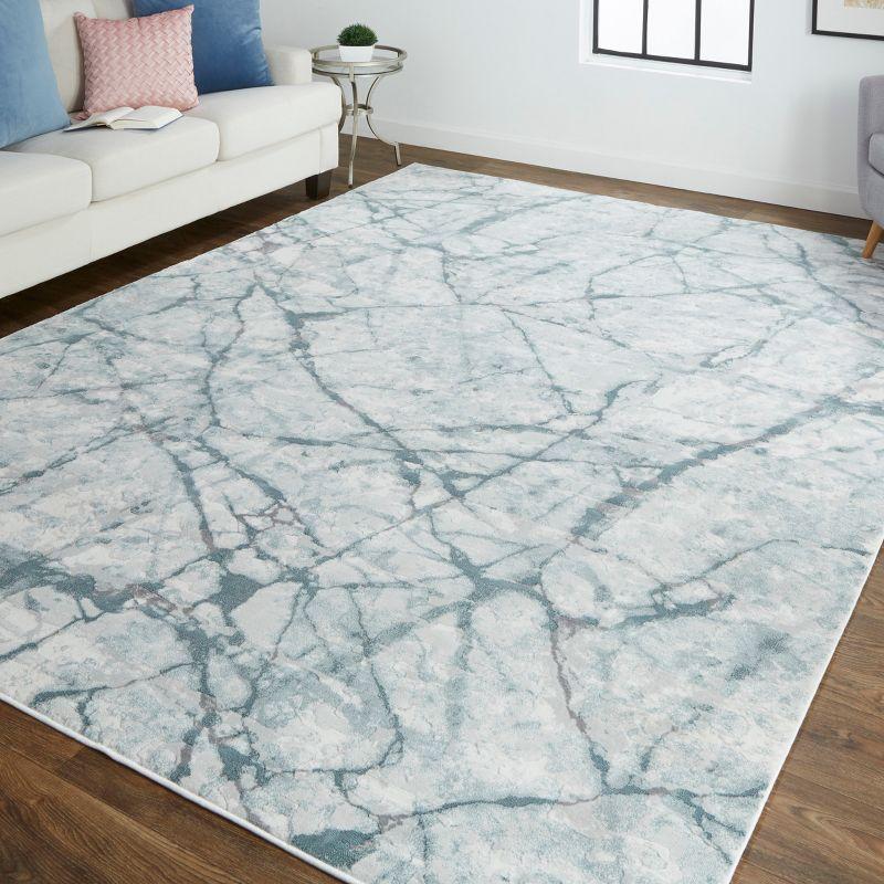 Atwell Transitional Abstract Blue/Gray/Ivory Area Rug